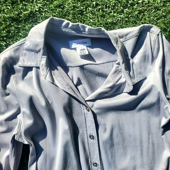 CALVIN KLEIN Longsleeve Button Down Shirt Midi Dress 6 - Picture 7 of 8